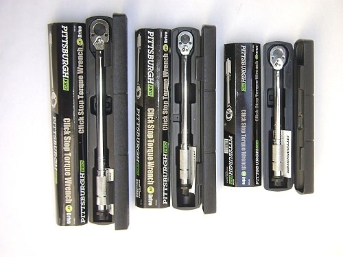 Set of 3 Pittsburgh Pro Reversible Click Type Torque Wrench