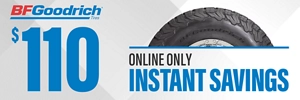 Instant Savings: $110 Off BFGoodrich Tires